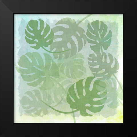 Monstera Water Black Modern Wood Framed Art Print by Art Licensing Studio