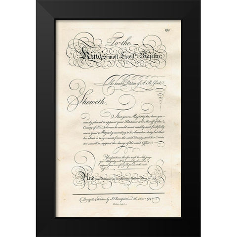 To the Kings Most Excellent Majesty Black Modern Wood Framed Art Print by Art Licensing Studio