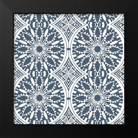 Trixie Mandala Pattern Black Modern Wood Framed Art Print by Art Licensing Studio
