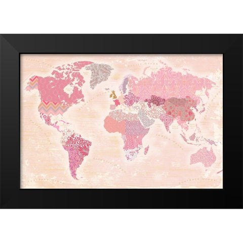 World of patterns Black Modern Wood Framed Art Print by Art Licensing Studio