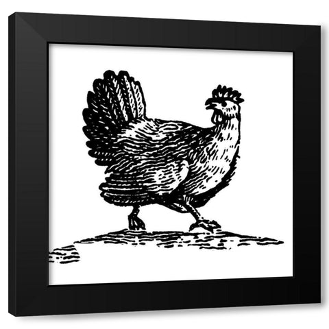 Chicken Astray Black Modern Wood Framed Art Print with Double Matting by Art Licensing Studio