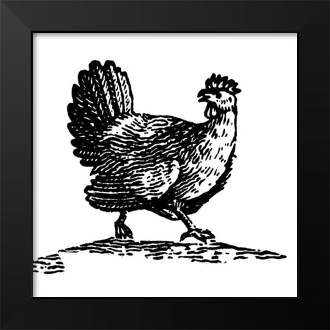 Chicken Astray Black Modern Wood Framed Art Print by Art Licensing Studio