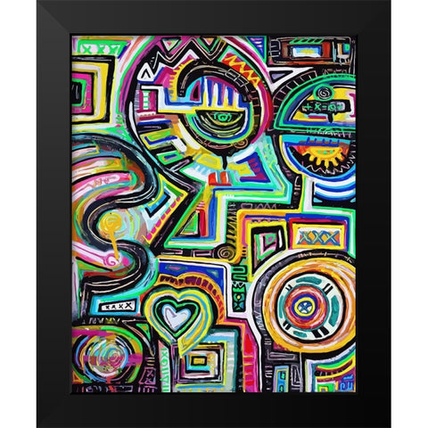 Celestial Engine Black Modern Wood Framed Art Print by Mcilwaine, Alloyius