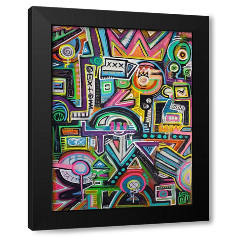 Humpty Dumpty Loves Spelunking Black Modern Wood Framed Art Print by Mcilwaine, Alloyius