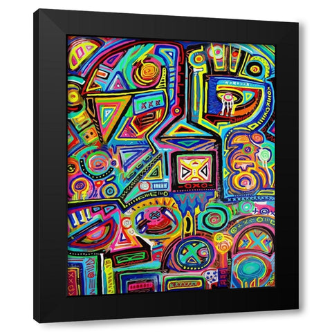 Machine Against The Rage Black Modern Wood Framed Art Print by Mcilwaine, Alloyius