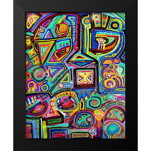 Machine Against The Rage Black Modern Wood Framed Art Print by Mcilwaine, Alloyius