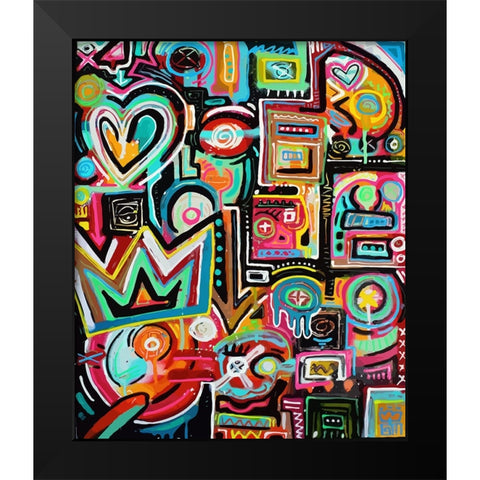 Magnetic Fields Black Modern Wood Framed Art Print by Mcilwaine, Alloyius