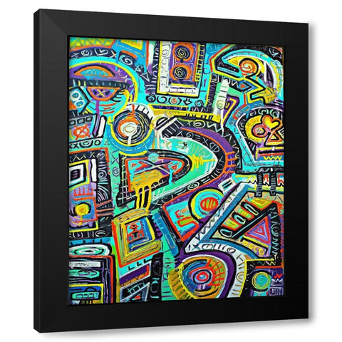 Space Dust is Ticklish Black Modern Wood Framed Art Print with Double Matting by Mcilwaine, Alloyius