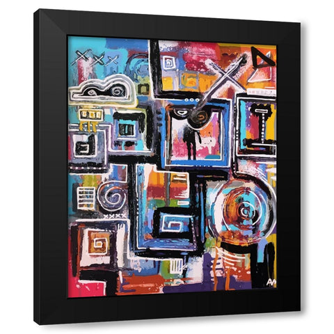 The Future is Now At Midnight Black Modern Wood Framed Art Print with Double Matting by Mcilwaine, Alloyius