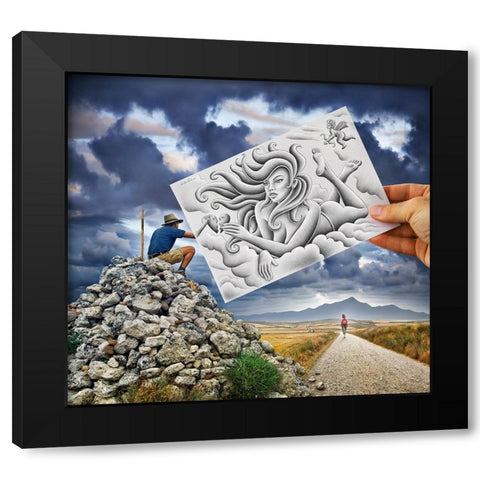 Pencil Vs Camera - 61 - Goddess Black Modern Wood Framed Art Print by Heine, Ben