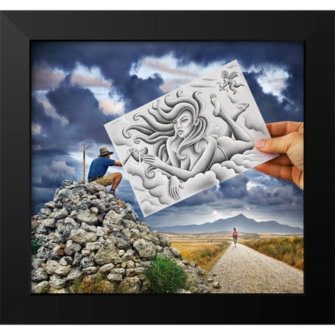 Pencil Vs Camera - 61 - Goddess Black Modern Wood Framed Art Print by Heine, Ben