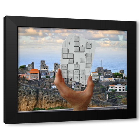 Pencil Vs Camera - Tetris Black Modern Wood Framed Art Print with Double Matting by Heine, Ben