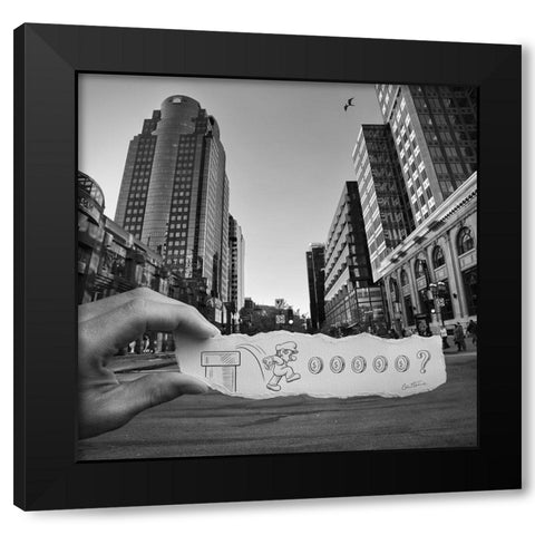 Pencil Vs Camera 24 - Capitalism Black Modern Wood Framed Art Print with Double Matting by Heine, Ben