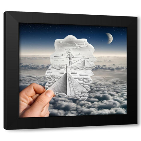 Pencil Vs Camera 52 - Sky Pyramids Black Modern Wood Framed Art Print with Double Matting by Heine, Ben