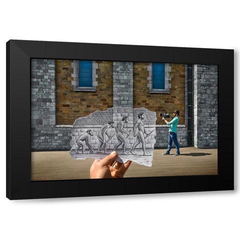 Pencil Vs Camera 55 - Evolution Black Modern Wood Framed Art Print by Heine, Ben