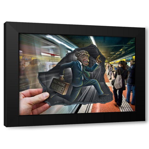 Pencil Vs Camera 64 - No More Routine Black Modern Wood Framed Art Print by Heine, Ben