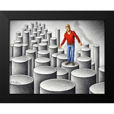 Pencil Vs Camera 75 Cylinders Black Modern Wood Framed Art Print by Heine, Ben