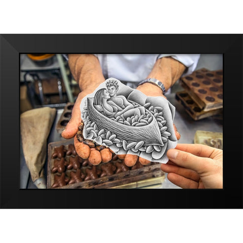 Pencil Vs Camera 80 - Chocolate Black Modern Wood Framed Art Print by Heine, Ben