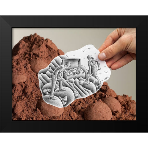 Pencil Vs Camera 83 - Love Workers Black Modern Wood Framed Art Print by Heine, Ben