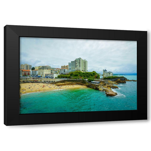 Biarritz Black Modern Wood Framed Art Print by Heine, Ben