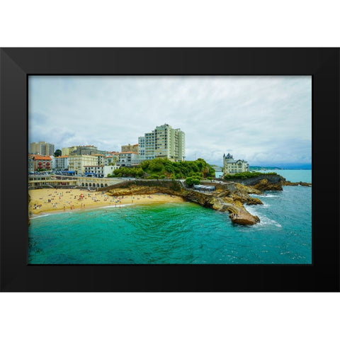 Biarritz Black Modern Wood Framed Art Print by Heine, Ben
