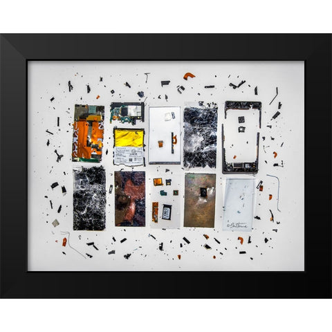 Broken Smartphone 1 Black Modern Wood Framed Art Print by Heine, Ben