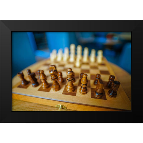 Chess Black Modern Wood Framed Art Print by Heine, Ben