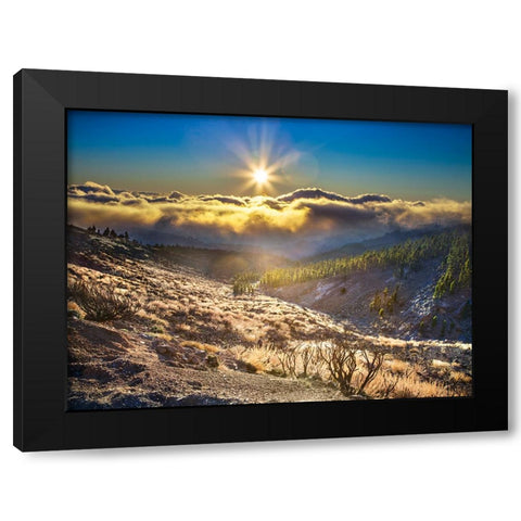 Cloudy Mountain Black Modern Wood Framed Art Print with Double Matting by Heine, Ben