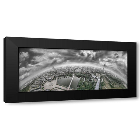 Cologne Panorama Black Modern Wood Framed Art Print by Heine, Ben