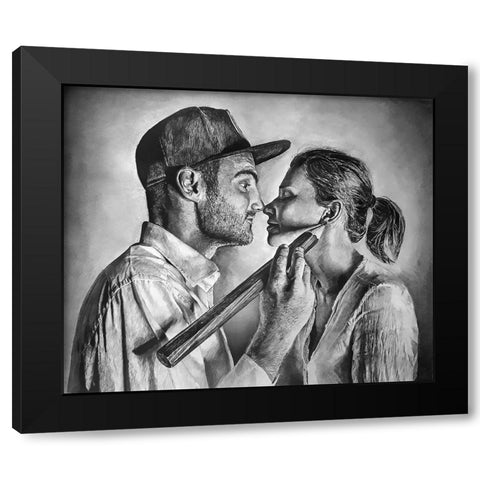 Drawing - Muse Black Modern Wood Framed Art Print with Double Matting by Heine, Ben