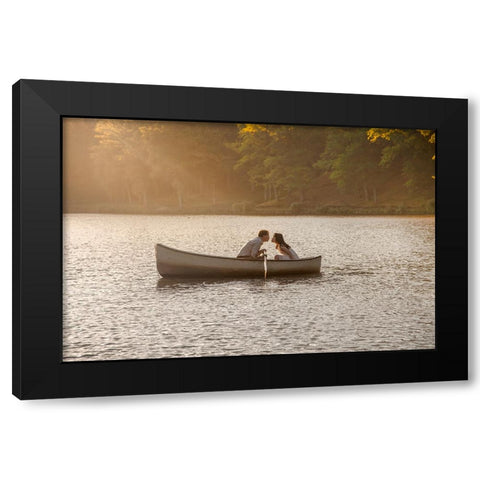 Golden kiss Black Modern Wood Framed Art Print with Double Matting by Heine, Ben