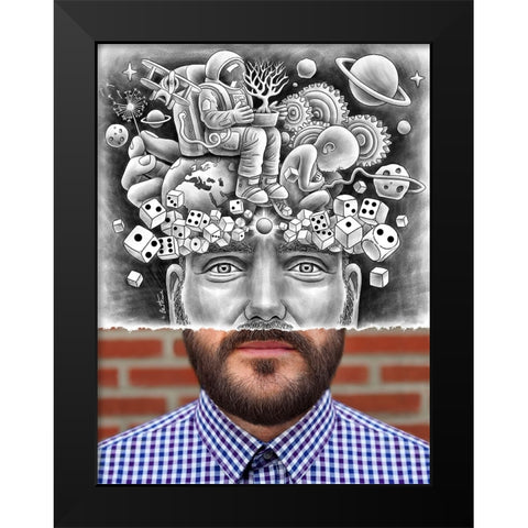 Human Big Bang - Pencil Vs Camera Black Modern Wood Framed Art Print by Heine, Ben