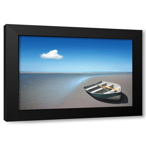 Shore Black Modern Wood Framed Art Print with Double Matting by Heine, Ben