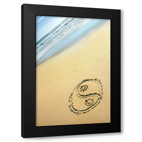 Yin and Yan Black Modern Wood Framed Art Print with Double Matting by Heine, Ben