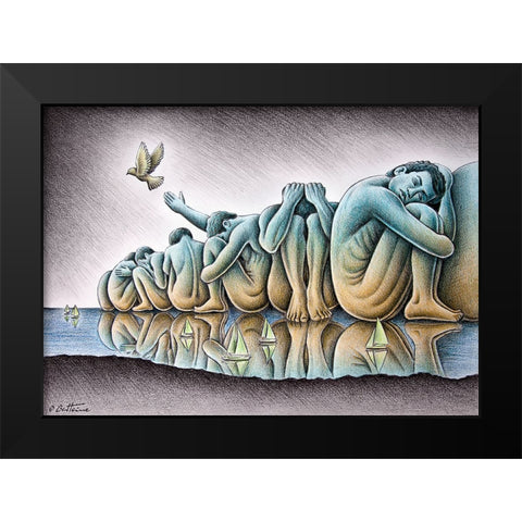 Los Gigantes Black Modern Wood Framed Art Print by Heine, Ben