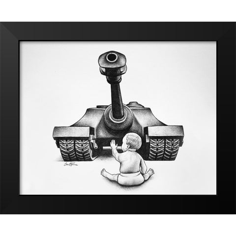 No More War Black Modern Wood Framed Art Print by Heine, Ben
