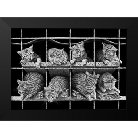 Octet Black Modern Wood Framed Art Print by Heine, Ben