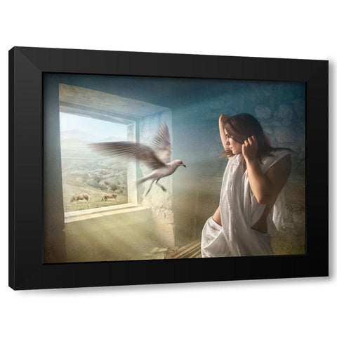 Old Times Black Modern Wood Framed Art Print by Heine, Ben