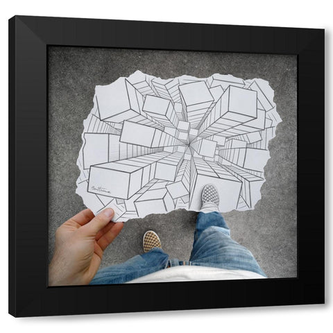 Pencil Vs Camera 32 Black Modern Wood Framed Art Print with Double Matting by Heine, Ben