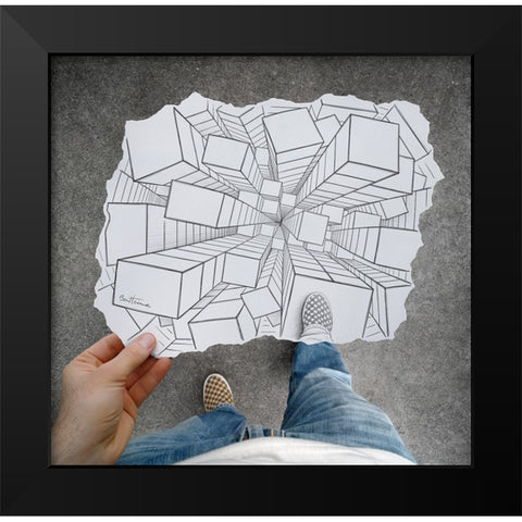 Pencil Vs Camera 32 Black Modern Wood Framed Art Print by Heine, Ben