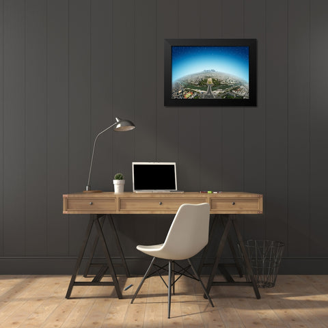 Planet Paris Black Modern Wood Framed Art Print by Heine, Ben