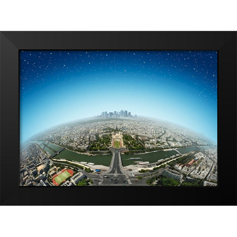 Planet Paris Black Modern Wood Framed Art Print by Heine, Ben