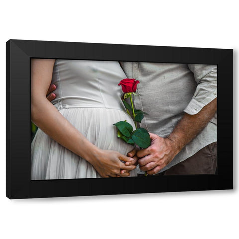 Red Love Black Modern Wood Framed Art Print with Double Matting by Heine, Ben