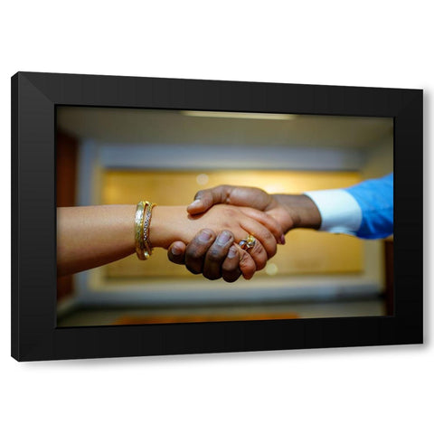 Shake Black Modern Wood Framed Art Print by Heine, Ben