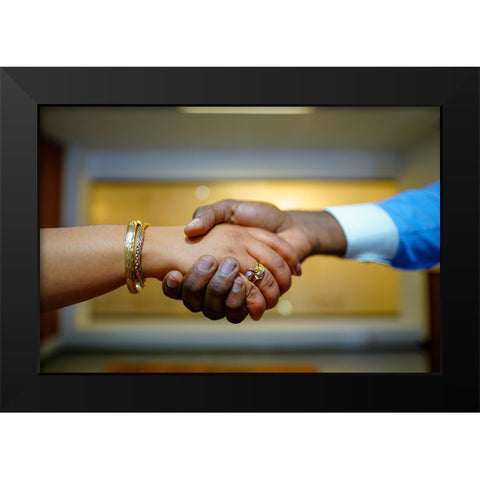 Shake Black Modern Wood Framed Art Print by Heine, Ben