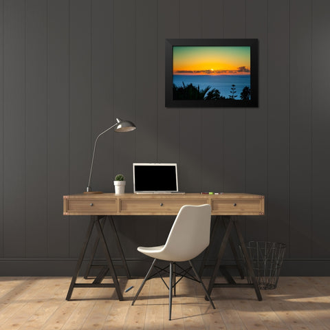 Sunset Tenerife Black Modern Wood Framed Art Print by Heine, Ben