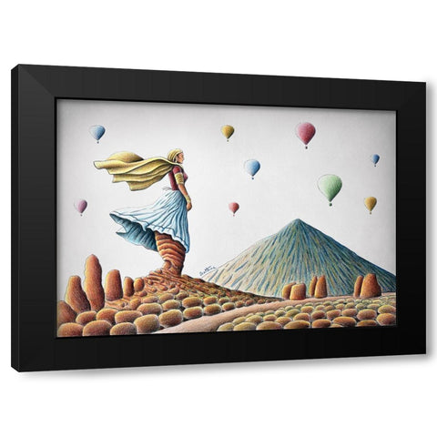 Teide Nomad Black Modern Wood Framed Art Print by Heine, Ben