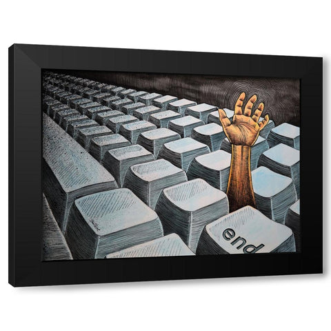 The End Black Modern Wood Framed Art Print by Heine, Ben