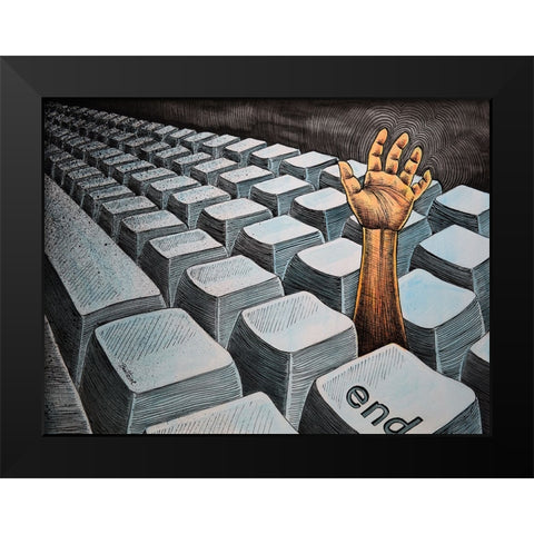 The End Black Modern Wood Framed Art Print by Heine, Ben