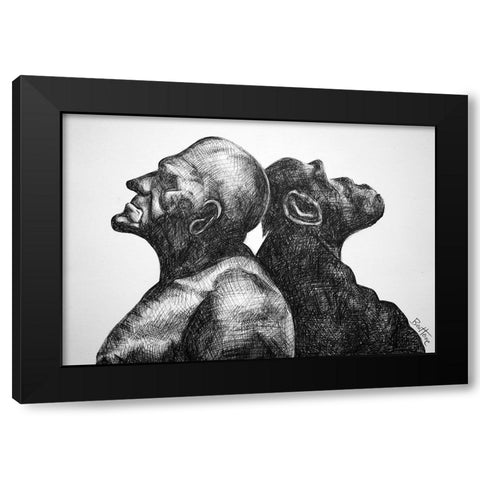 Thinkers Black Modern Wood Framed Art Print with Double Matting by Heine, Ben